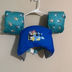 Bluey Cartoon SwimWays Child Life Jacket Swim Trainer Vest 33-55lb Pool Summer